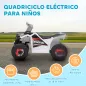 Quad Eléctrico para Niños 6V Quad para Niños de 18-36 Meses con Avance y Retroceso Velocidad de 2,5 km/h Blanco