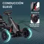 Kart a Pedales para Niños 3-8 Años con Asiento Regulable en 4 Posiciones y Ruedas de EVA 100x58x58,5 cm Negro