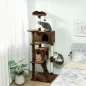 Árbol Rascador para Gatos 180 cm con Plataformas Cama 2 Cuevas Hamaca Escalera Postes de Sisal Marrón