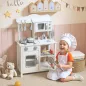 Cocina de Juguete de Madera con Sonido Accesorios Fregadero y Microondas para Niños a Partir de 3 Años Blanco