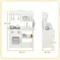 Cocina de Juguete de Madera con Sonido Accesorios Fregadero y Microondas para Niños a Partir de 3 Años Blanco