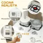 Cocina de Juguete de Madera con Sonido Accesorios Fregadero y Microondas para Niños a Partir de 3 Años Blanco