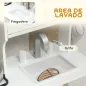 Cocina de Juguete de Madera con Sonido Accesorios Fregadero y Microondas para Niños a Partir de 3 Años Blanco