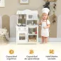 Cocina de Juguete de Madera con Sonido Accesorios Fregadero y Microondas para Niños a Partir de 3 Años Blanco