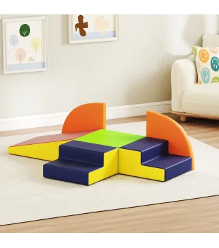 Juego de 6 Bloques de Espuma para Niños con Base Antideslizante para Escalar y Gatear Multicolor