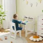 Escritorio Infantil con Silla Pupitre Infantil con 2 Cajones y Estante Mesa 62,8x55,6x73,8 cm y Silla 31,5x35x65,5 cm