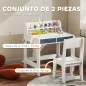 Escritorio Infantil con Silla Pupitre Infantil con 2 Cajones y Estante Mesa 62,8x55,6x73,8 cm y Silla 31,5x35x65,5 cm