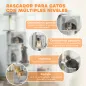 Árbol Rascador para Gatos 180 cm con Plataformas Cama 2 Cuevas Hamaca Escalera Postes de Sisal Gris Claro