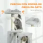 Árbol Rascador para Gatos 180 cm con Plataformas Cama 2 Cuevas Hamaca Escalera Postes de Sisal Gris Claro