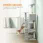 Árbol Rascador para Gatos 180 cm con Plataformas Cama 2 Cuevas Hamaca Escalera Postes de Sisal Gris Claro