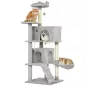 Árbol Rascador para Gatos 140 cm con Plataformas Cama 2 Cuevas Hamaca Escalera Postes de Sisal Gris Claro Árbol Rascador para Gatos 140 cm con Plataformas Cama 2 Cuevas Hamaca Escalera Postes de Sisal Gris Claro