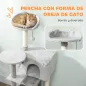 Árbol Rascador para Gatos 140 cm con Plataformas Cama 2 Cuevas Hamaca Escalera Postes de Sisal Gris Claro
