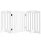 Barrera de Seguridad para Perros Plegable 155 cm Valla para Perros Medianos de 3 Paneles con Pies Extraíbles Blanco