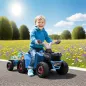 Quad Eléctrico para Niños con Remolque 6V Quad para Niños de 18-36 Meses con Velocidad 2,5 km/h 6 Ruedas Azul