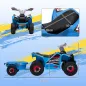 Quad Eléctrico para Niños con Remolque 6V Quad para Niños de 18-36 Meses con Velocidad 2,5 km/h 6 Ruedas Azul