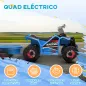 Quad Eléctrico para Niños con Remolque 6V Quad para Niños de 18-36 Meses con Velocidad 2,5 km/h 6 Ruedas Azul