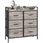 Cómoda con 6 Cajones Plegables Cajonera de Tela con Estructura de Acero Estilo Industrial 79x29x85 cm Gris