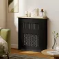 Cubre Radiadores 78x19x81 cm Cubierta para Radiador Diseño Moderno de Listones y Nido de Abeja Negro