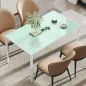 Mesa de Comedor de Cristal Rectangular para 6 Personas con Patas de Metal para Cocina Salón 140x80x75 cm Blanco