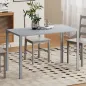 Mesa de Cocina de Cristal para 4-6 Personas con Patas de Metal Multifuncional para Cocina Salón 120x60x75 cm Gris