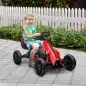 Kart a Pedales para Niños 3-8 Años con Asiento Regulable en 4 Posiciones y Ruedas de EVA 100x58x58,5 cm Rojo