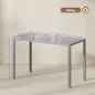 Mesa de Cocina de Cristal para 4-6 Personas con Patas de Metal Multifuncional para Cocina Salón 120x60x75 cm Gris