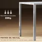 Mesa de Cocina de Cristal para 4-6 Personas con Patas de Metal Multifuncional para Cocina Salón 120x60x75 cm Gris