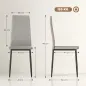 Set de 4 Sillas de Comedor Tapizadas de Piel Sintética con Respaldo Alto y Patas de Metal 41x50x97 cm Gris