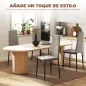 Set de 4 Sillas de Comedor Tapizadas de Piel Sintética con Respaldo Alto y Patas de Metal 41x50x97 cm Gris