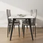 Set de 4 Sillas de Comedor Tapizadas de Piel Sintética con Respaldo Alto y Patas de Metal 41x50x97 cm Gris