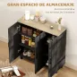 Aparador de Salón con 3 Puertas y Estantes Ajustables para Cocina Comedor Estilo Moderno 90x30x90 cm Negro