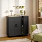 Aparador de Salón con 3 Puertas y Estantes Ajustables para Cocina Comedor Estilo Moderno 90x30x90 cm Negro