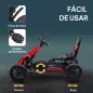 Kart a Pedales para Niños 3-8 Años con Asiento Regulable en 4 Posiciones y Ruedas de EVA 100x58x58,5 cm Rojo