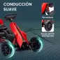 Kart a Pedales para Niños 3-8 Años con Asiento Regulable en 4 Posiciones y Ruedas de EVA 100x58x58,5 cm Rojo