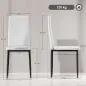 Pack de 6 Sillas de Comedor Modernas Tapizadas en Lino Sintético con Respaldo Alto y Patas de Metal 41x50x97 cm Blanco