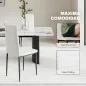 Pack de 6 Sillas de Comedor Modernas Tapizadas en Lino Sintético con Respaldo Alto y Patas de Metal 41x50x97 cm Blanco