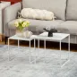 Juego de 2 Mesas Nido Mesas de Centro para Salón Cuadradas Material de Acero Grande 40 cm Pequeña 35 cm Blanco