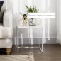 Juego de 2 Mesas Nido Mesas de Centro para Salón Cuadradas Material de Acero Grande 40 cm Pequeña 35 cm Blanco