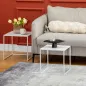 Juego de 2 Mesas Nido Mesas de Centro para Salón Cuadradas Material de Acero Grande 40 cm Pequeña 35 cm Blanco