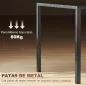 Mesa de Comedor de Cristal Rectangular para 6 Personas con Patas de Metal para Cocina Salón 140x80x75 cm Negro