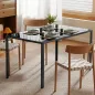 Mesa de Comedor de Cristal Rectangular para 6 Personas con Patas de Metal para Cocina Salón 140x80x75 cm Negro