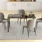 Mesa de Comedor de Cristal Rectangular para 6 Personas con Patas de Metal para Cocina Salón 140x80x75 cm Negro