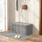 Baúl de Almacenaje para Dormitorio Plegable 84L Tapizado de Lino Sintético con Tapa para Salón 76x38x38 cm Gris Claro