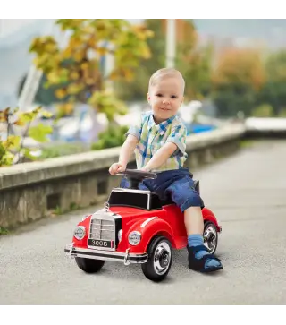 Correpasillos Infantil con Almacenaje Volante Sistema Anti-Vuelco y Diseño Seguro y Divertido 77,5x41,5x45 cm Rojo