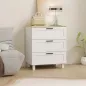 Cómoda Estrecha con 3 Cajones Cómoda Dormitorio con Patas de Madera para Salón Oficina 60x38x71 cm Blanco