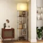 Lámpara de Pie con Estantes Temperaturas de Color Ajustable 3000K-6500K Control Remoto Bombilla E27 Natural
