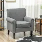 Butaca de Salón Tapizada en Tela Sillón Relax con Reposabrazos Asiento Extraíble para Dormitorio 79x72,5x88 cm Gris