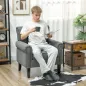 Butaca de Salón Tapizada en Tela Sillón Relax con Reposabrazos Asiento Extraíble para Dormitorio 79x72,5x88 cm Gris