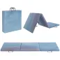 Colchoneta Gimnasia Plegable de Grosor 5 cm con Asas de Transporte para Yoga Aeróbic 180x60x5 cm Azul Degradado Colchoneta Gimnasia Plegable de Grosor 5 cm con Asas de Transporte para Yoga Aeróbic 180x60x5 cm Azul Degradado