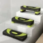 Step de Aeróbic para Fitness Antideslizante con Altura Regulable 3 Niveles 10/15/20 cm Carga 150 kg 80x31x20 cm Verde